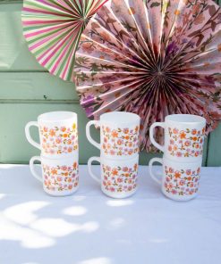 6 mugs Arcopal petites fleurs Scania