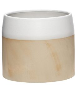 Alternative view of Cache-pot en céramique sable / blanc – Hübsch