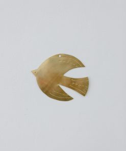 Alternative view of Oiseau mural doré forme épurée