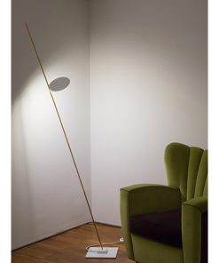Alternative view of Lampadaire Lederam F1 – H 175 cm – Disques blancs & tige or